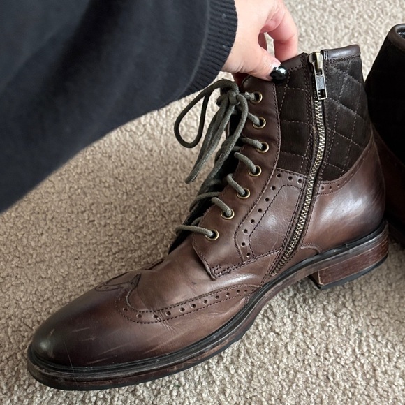 Johnston and Murphy Men\'s Brown Leather Brogue Boots size 11 main image 5